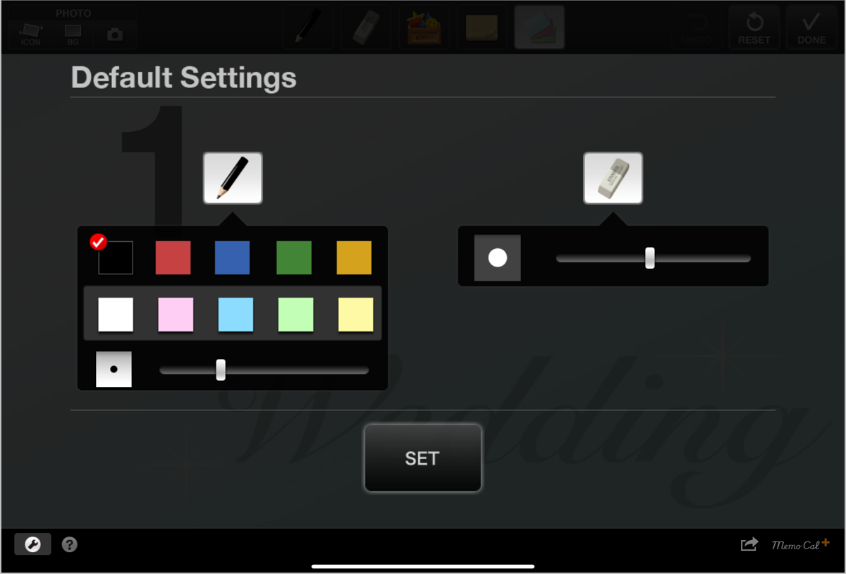 Pen and eraser settings image